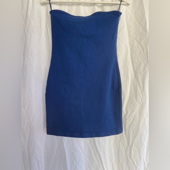 Zara Strapless Mini Bodycon Denim Dress Size Small NEW - Picture 4 of 13